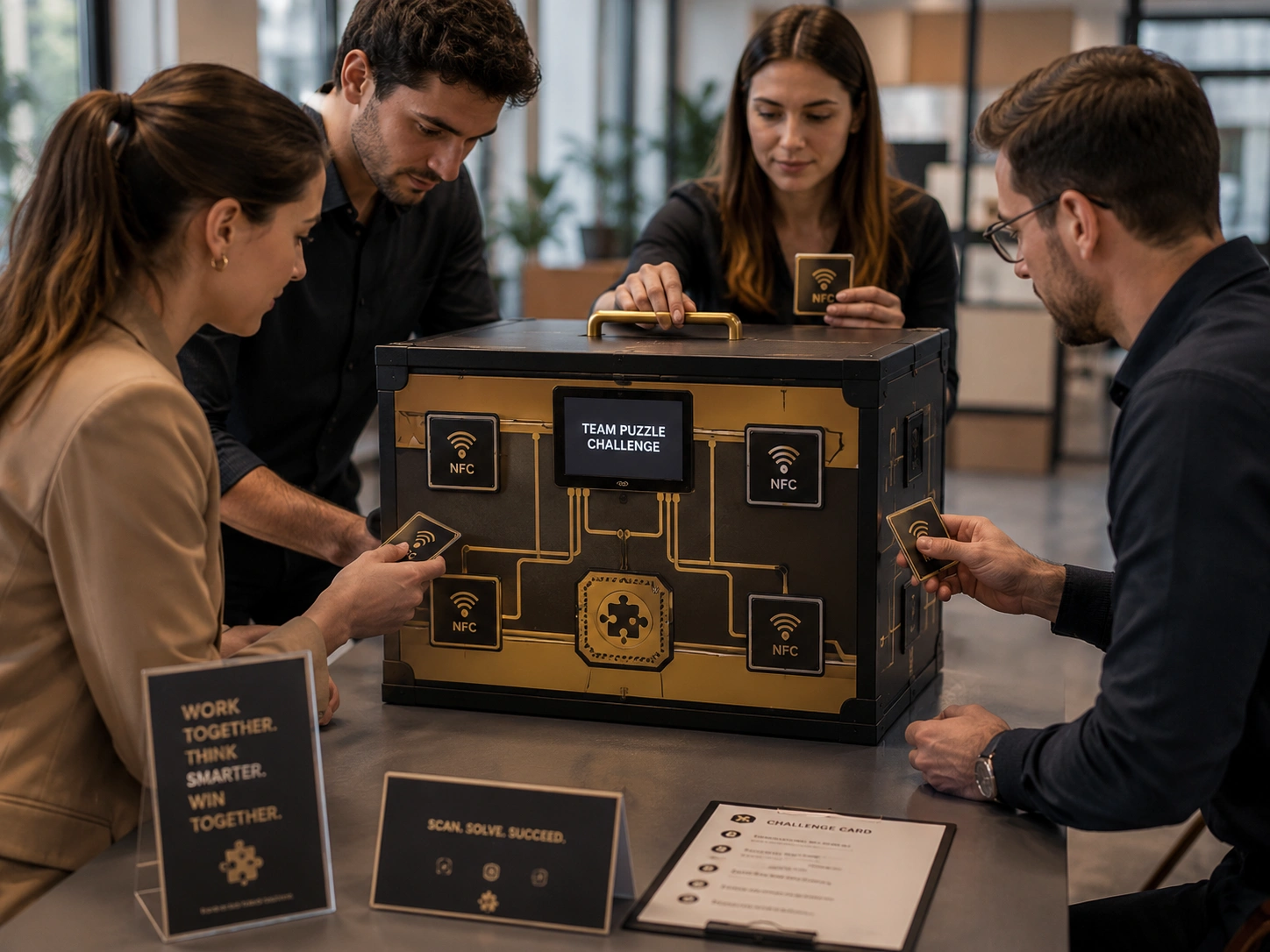 ZeBond — team puzzle box with NFC